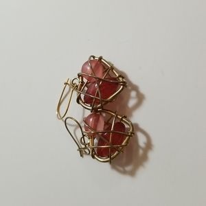 Wire wrapped heart earrings
